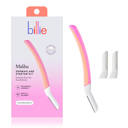 Billie Face Razor front view with handle and blade