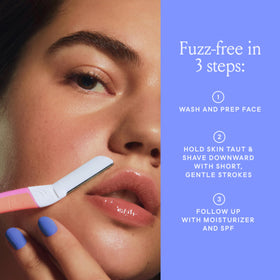 Billie Face Razor in use on facial skin