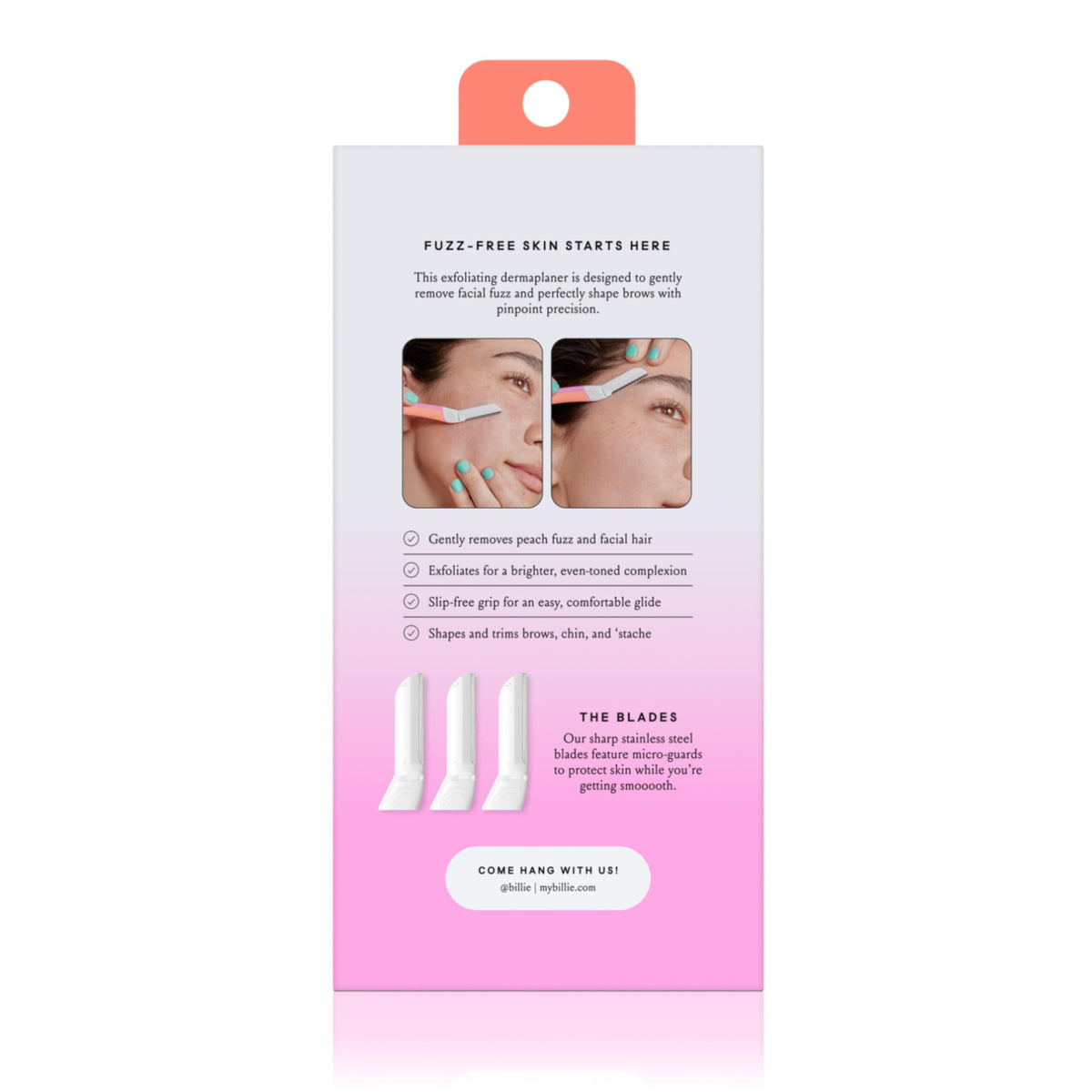 Billie Face Razor packaging with product details