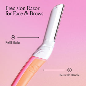 Billie Face Razor showing three refill blades