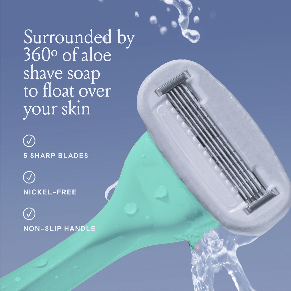 Billie Razor Blades in refill pod with aloe shave soap
