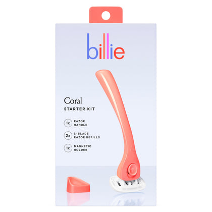 Billie Razor for Women Coral Handle front view