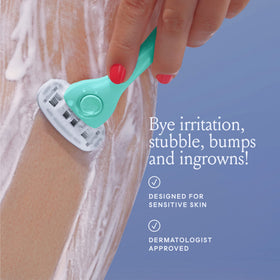 Billie razor kit packaging with minty theme