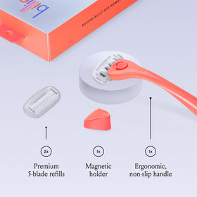 Billie Razor with 5 nickel-free blades and aloe shave soap