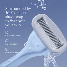 Billie razor with ergonomic handle and pivoting head