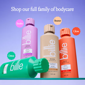 Billie Soothe Body Wash poured into a hand