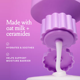 Billie Soothe Body Wash with lavender flowers in the background