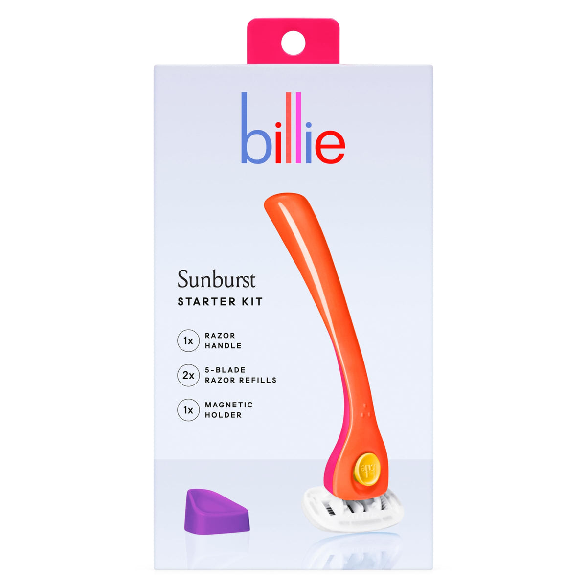 Billie Women's Shave Kit with ergonomic handle and magnetic holder