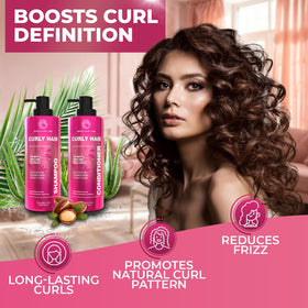 BINGO HAIR CARE Curly Shampoo and Conditioner Set with natural background
