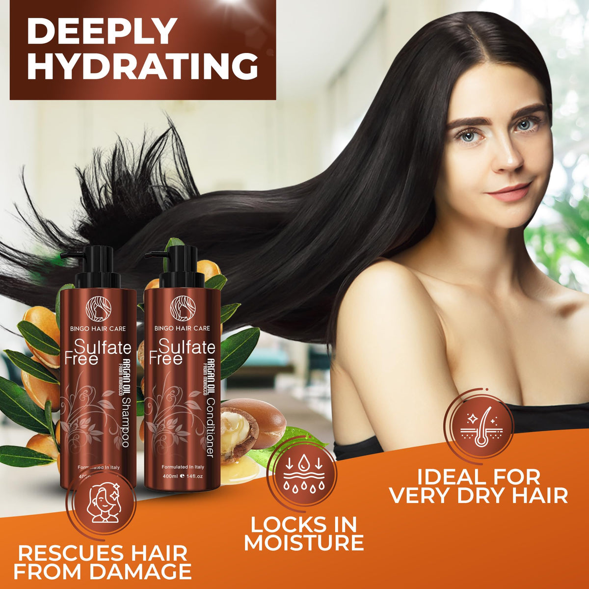 BINGO HAIR CARE Moroccan Argan Oil Conditioner texture close-up