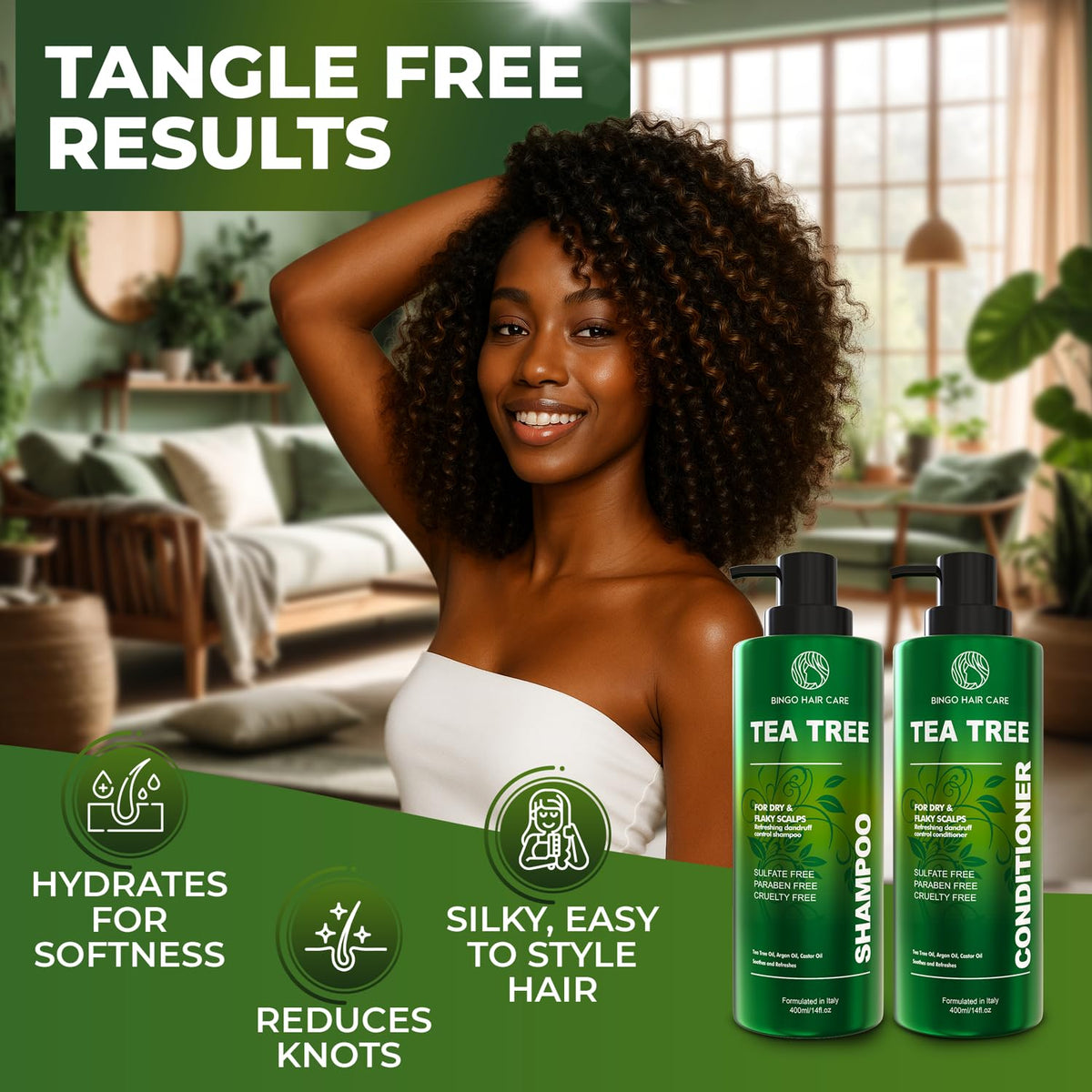 BINGO HAIR CARE Tea Tree Conditioner texture on hand