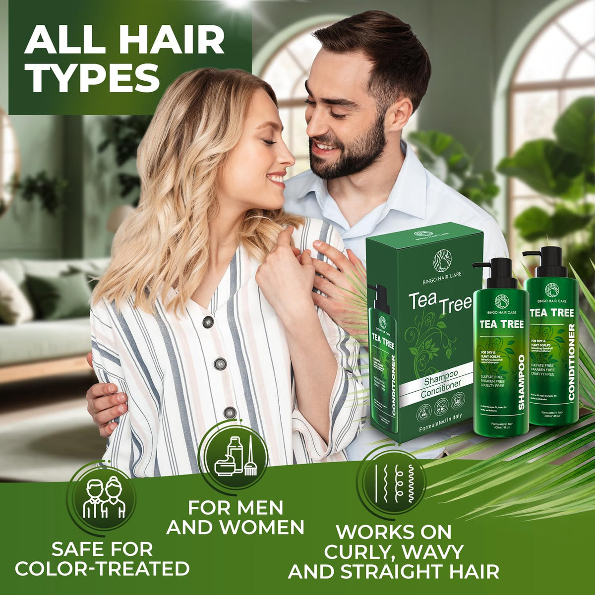 BINGO HAIR CARE Tea Tree Shampoo texture on hand