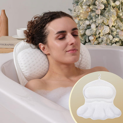 Binobella Bath Pillow front view showing ergonomic design