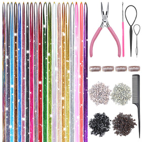 Bintvoy Hair Tinsel Kit with 8000 strands in assorted colours