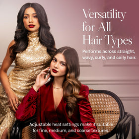 BIO IONIC Long Barrel Curling Iron demonstrating styling medium-sized curls