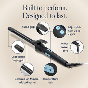 BIO IONIC Long Barrel Curling Iron showcasing NanoIonic MX technology