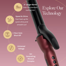 BIO IONIC Long Barrel Curling Iron with adjustable temperature settings