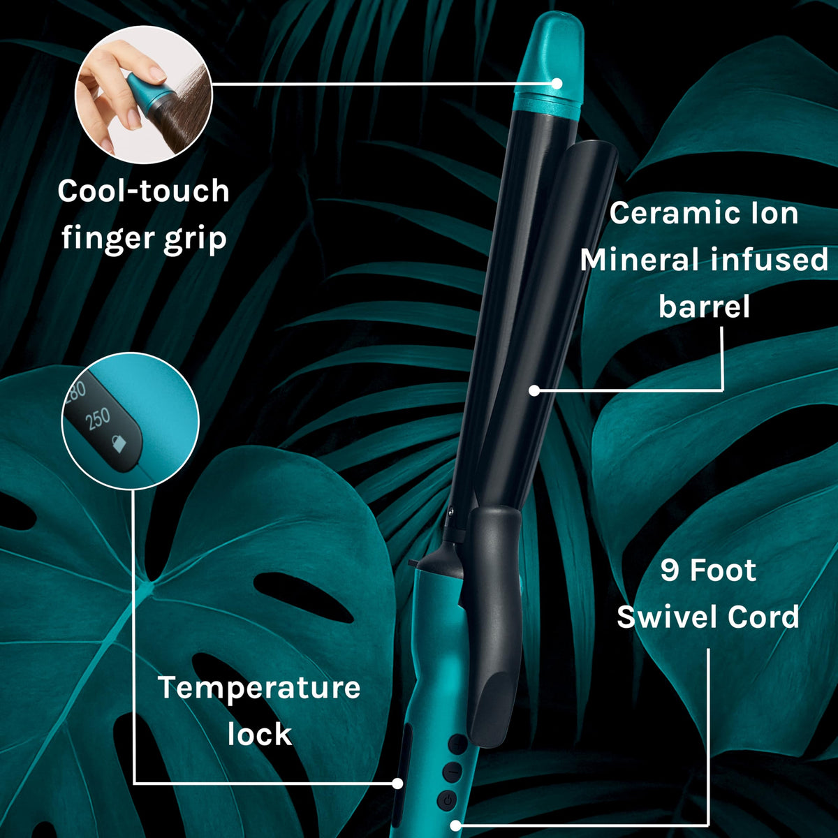 BIO IONIC Long Barrel Curling Iron with cool touch grip