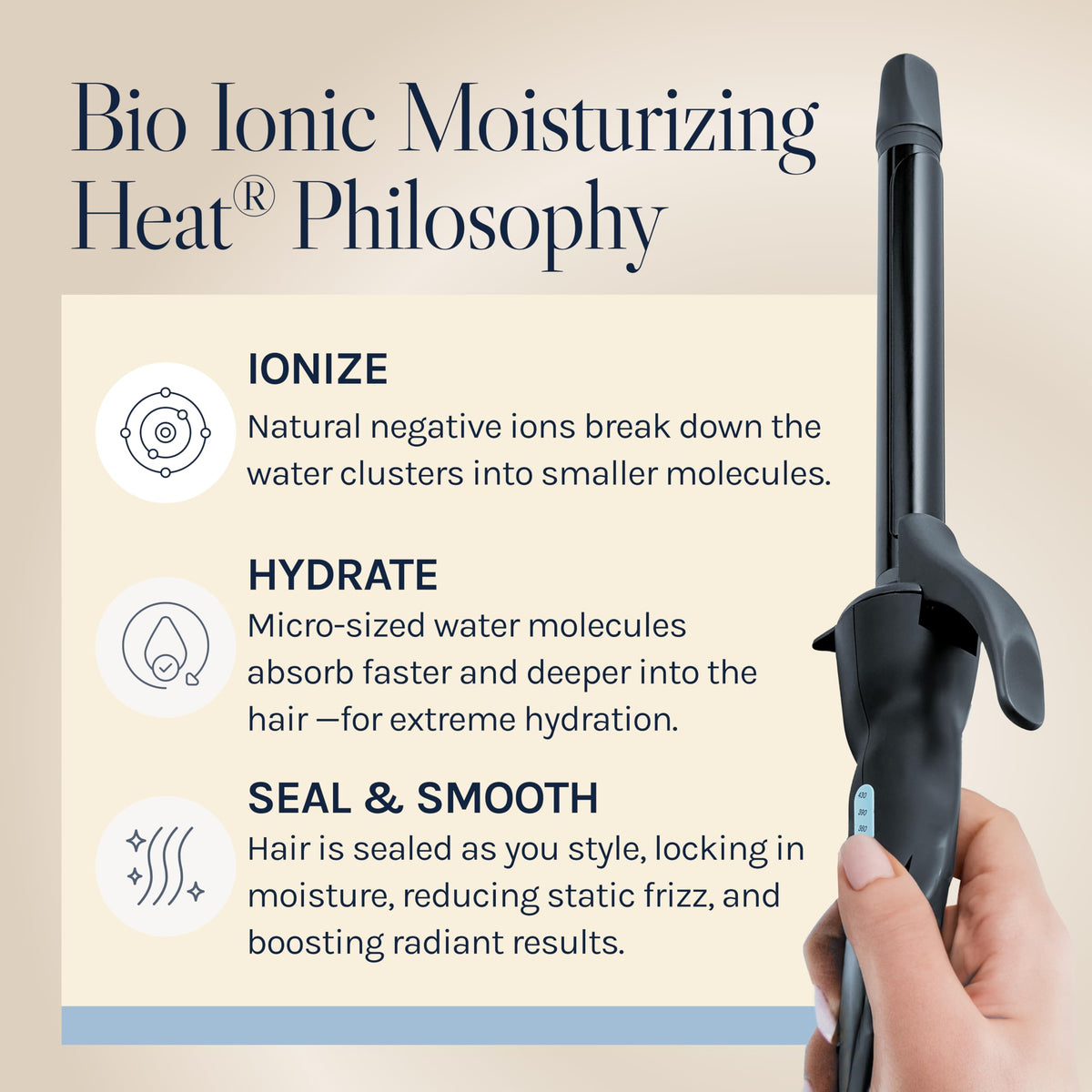 BIO IONIC Long Barrel Curling Iron with hair styling results