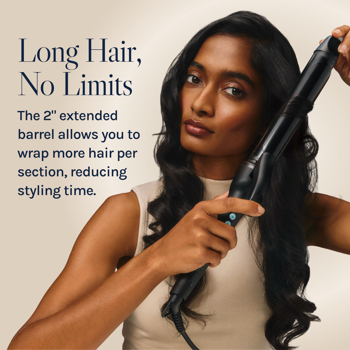 BIO IONIC Long Barrel Curling Iron with Moisture Heat Technology