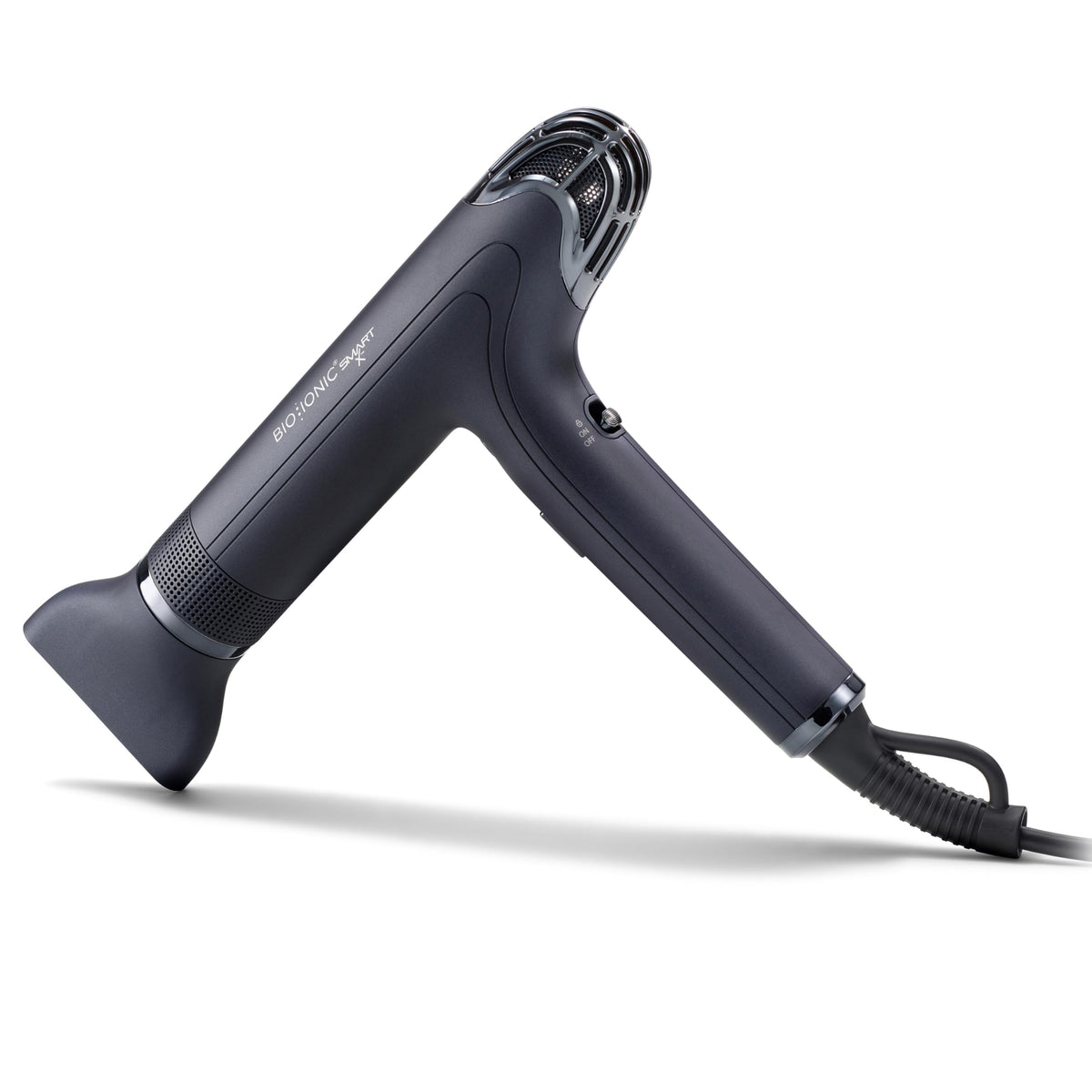 BIO IONIC SMART-X Hair Dryer front view with diffuser attachment