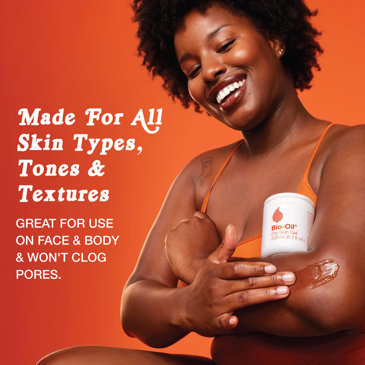 Bio-Oil Dry Skin Gel application on skin