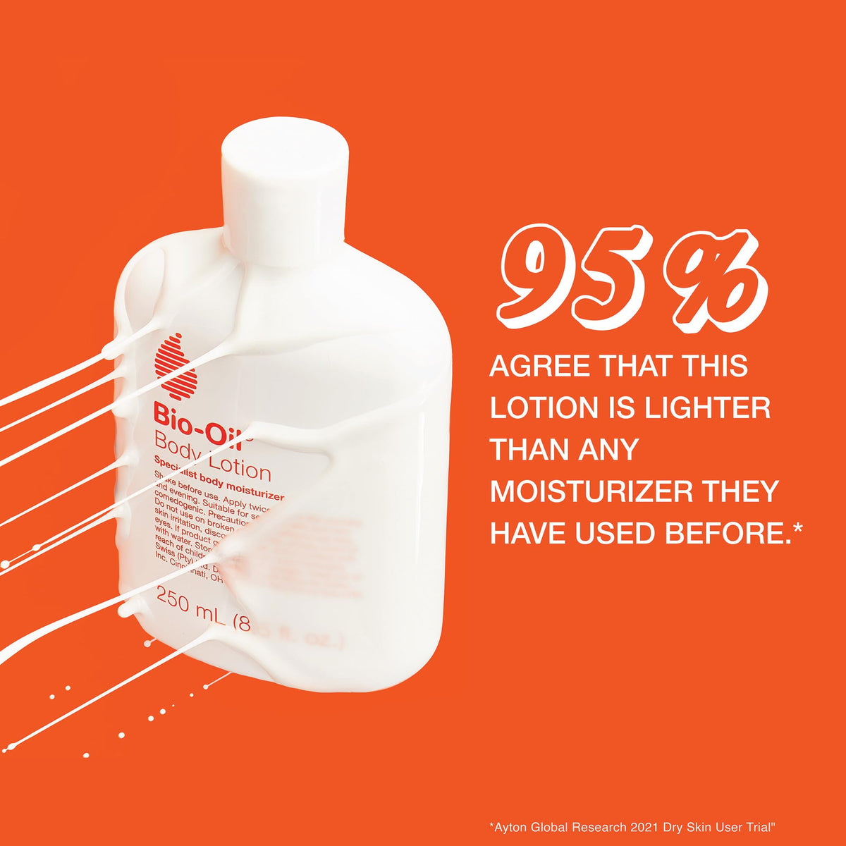 Bio-Oil Moisturizing Body Lotion on a bathroom counter