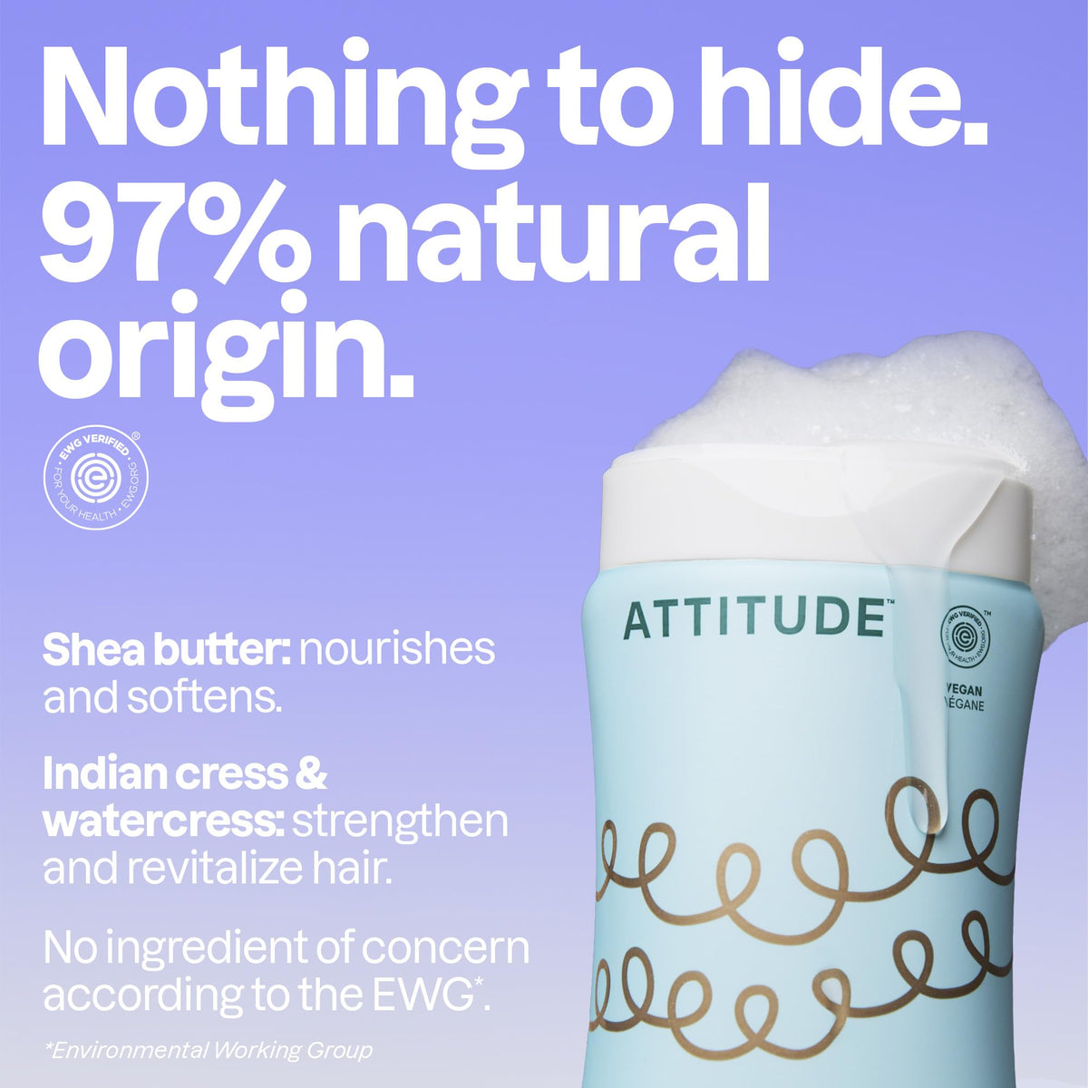 BIO SPECTRA ATTITUDE Ultra-Nourishing Shampoo side view with shea butter