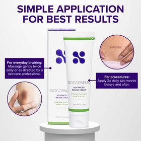BIOCORNEUM Bruise Cream texture on fingertip