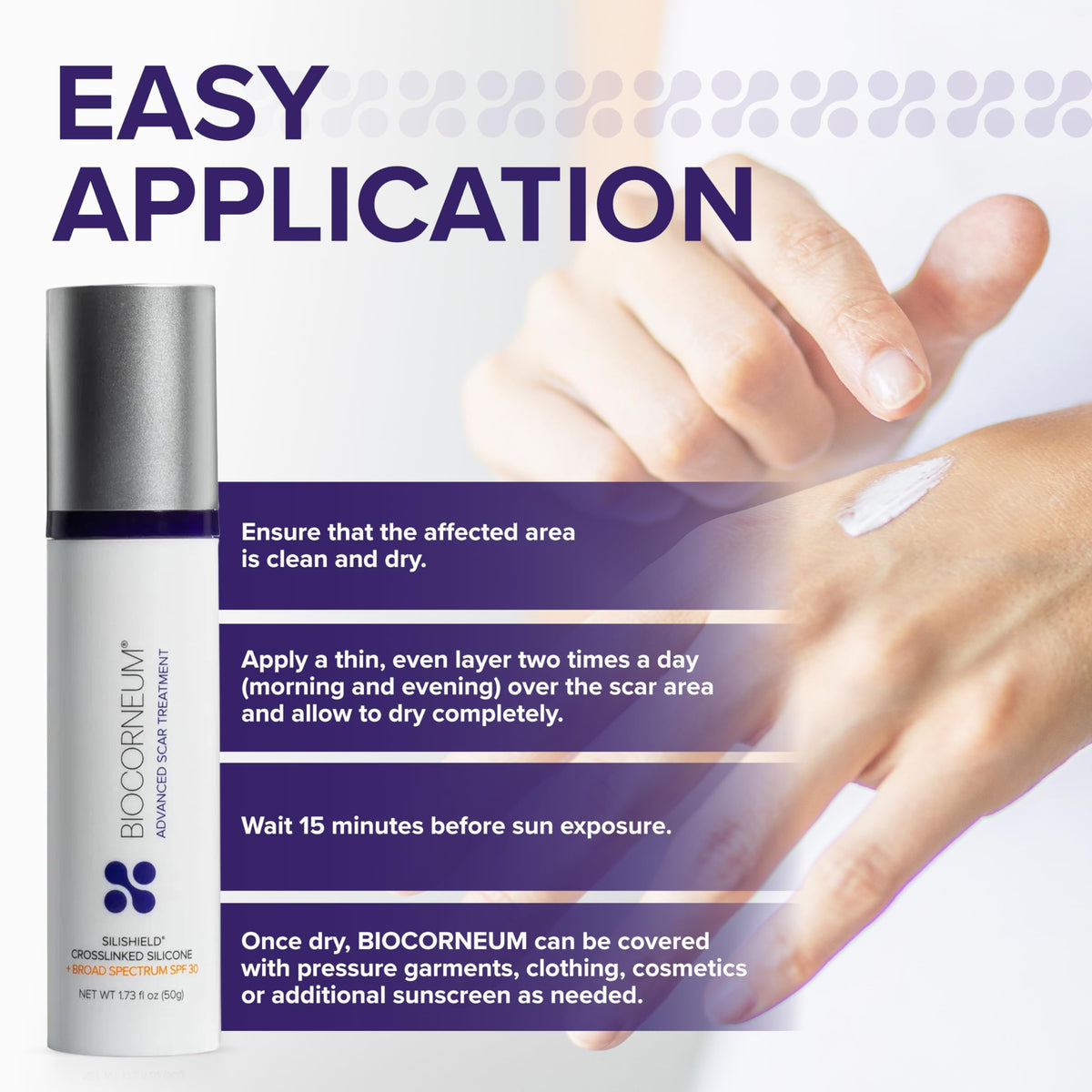 BIOCORNEUM Silicone Scar Gel 20g in a bathroom setting