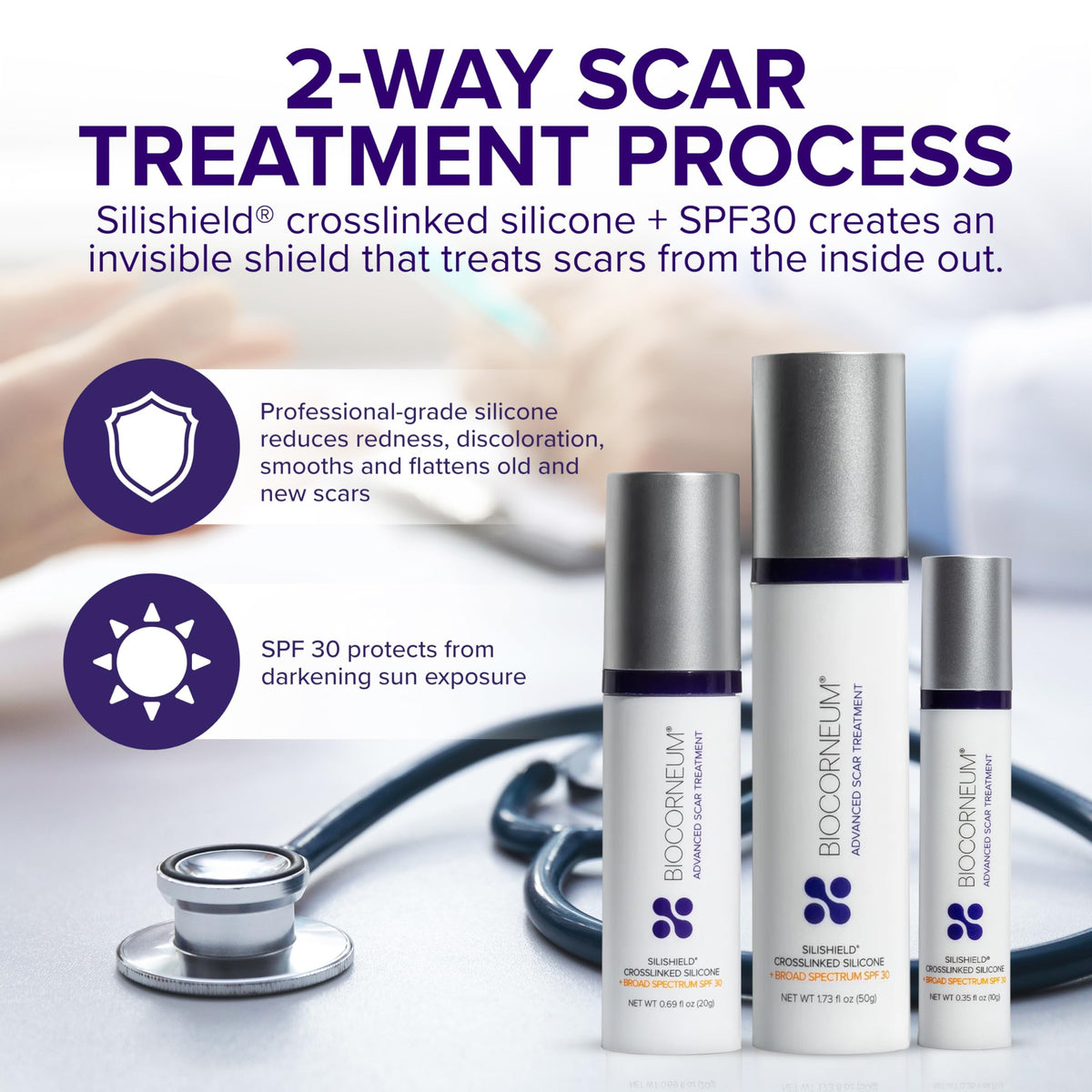 BIOCORNEUM Silicone Scar Gel 20g side view