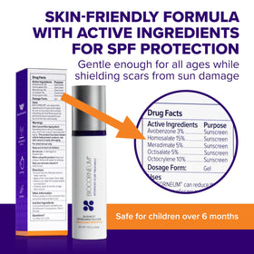 BIOCORNEUM Silicone Scar Gel 20g with SPF 30 label
