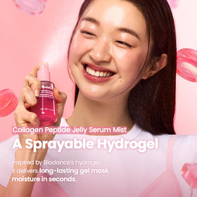 BIODANCE Collagen Peptides Jelly Serum Mist in hand for travel use