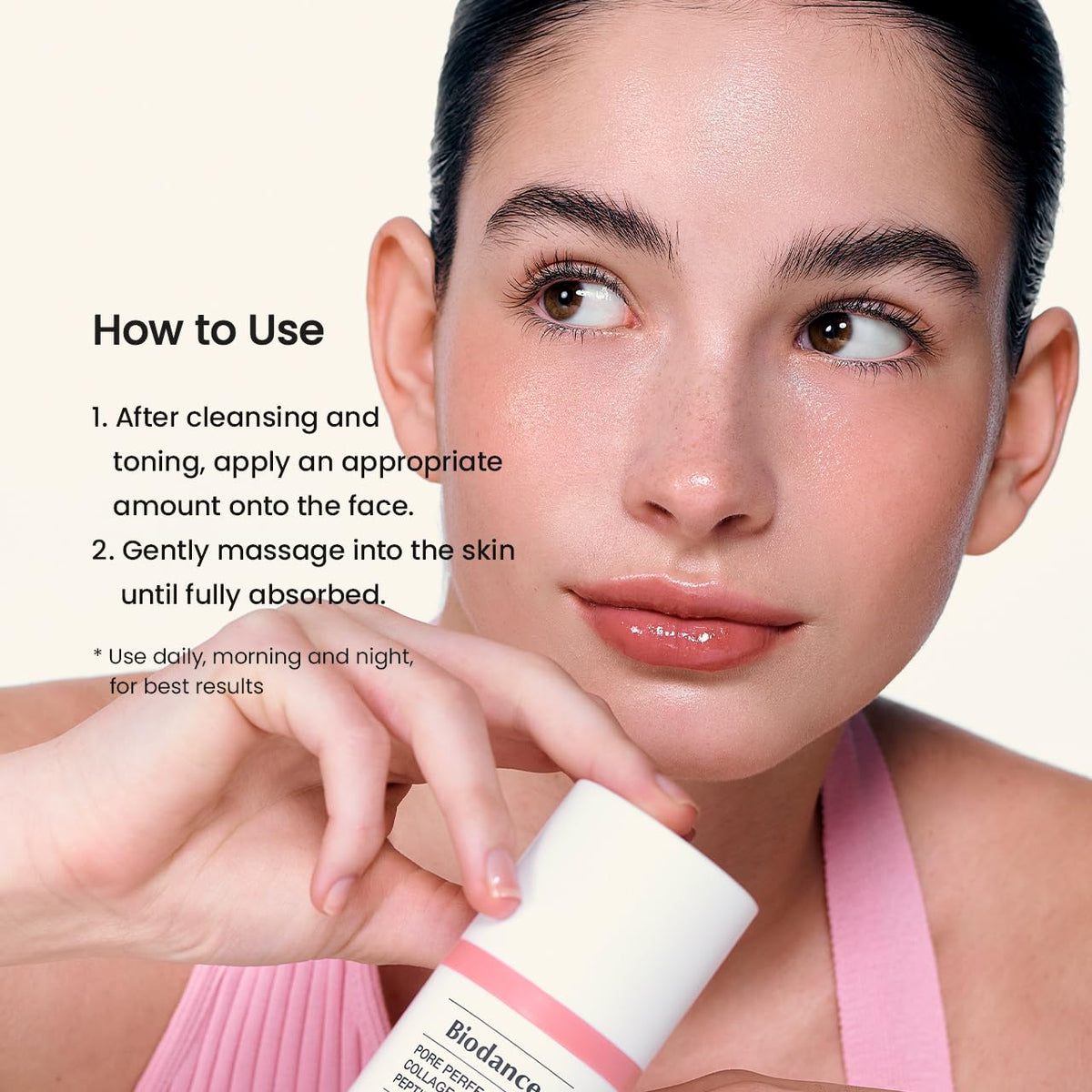 BIODANCE cream with floral background