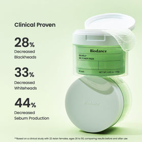 BIODANCE Sea Kelp Gel Toner Pads displayed on a vanity