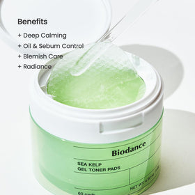 BIODANCE Sea Kelp Gel Toner Pads showing application on skin
