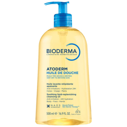 Bioderma Atoderm Shower Oil 621g front view with label