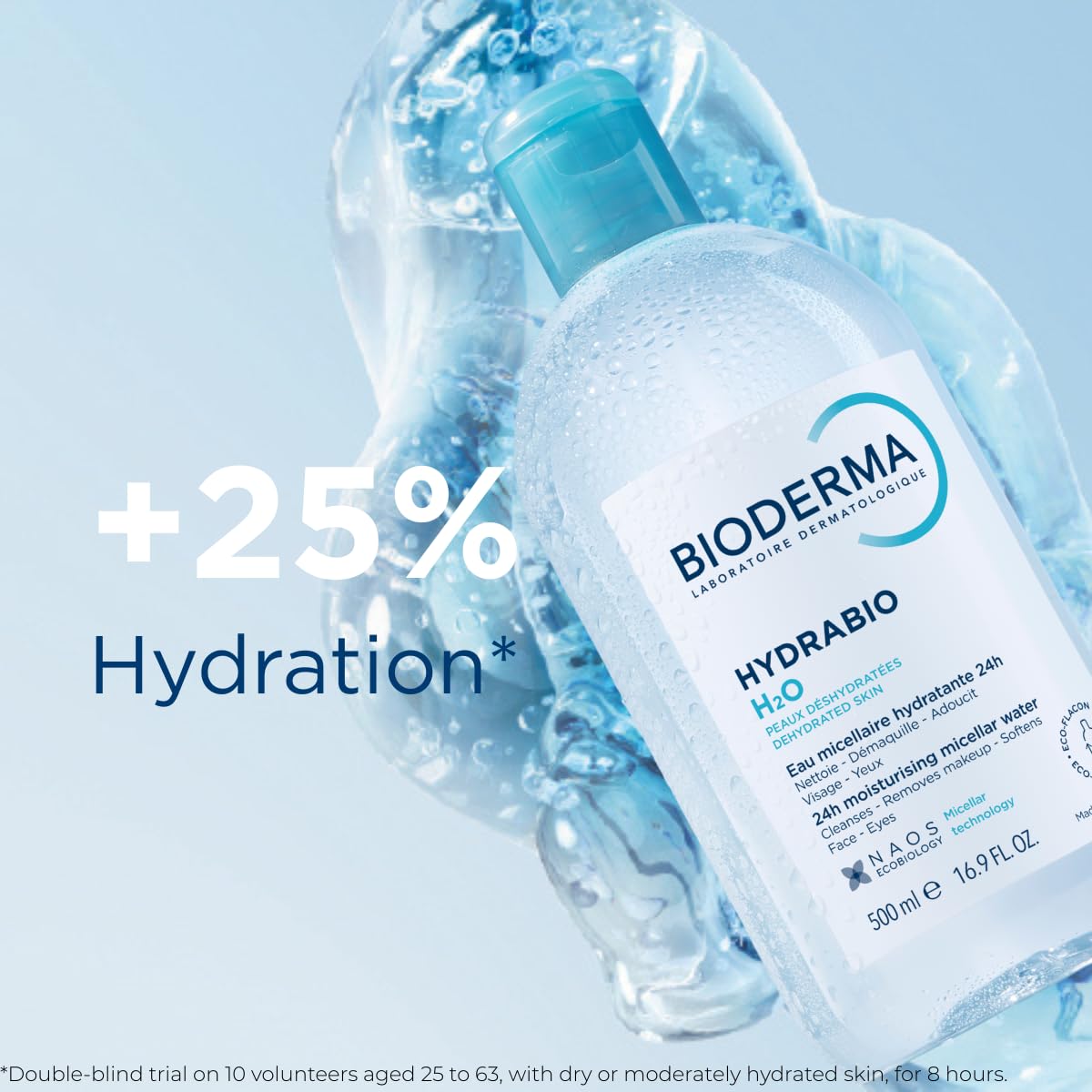 Bioderma Hydrabio H2O Micellar Water bottle side view