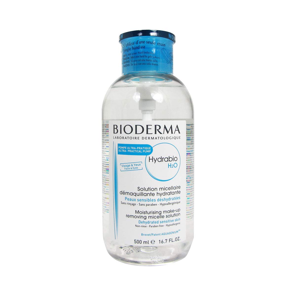 Bioderma Hydrabio H2O Micellar Water front view 16.9 Fl Oz