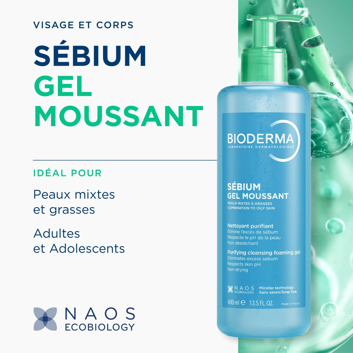 Bioderma Sébium Foaming Gel 500mL back view