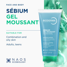 Bioderma Sébium Foaming Gel side view showing pump