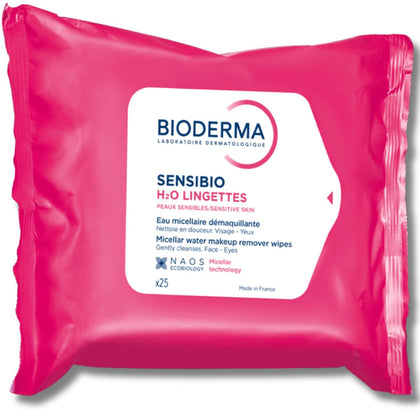 Bioderma Sensibio H2O Makeup Wipes front view with packaging