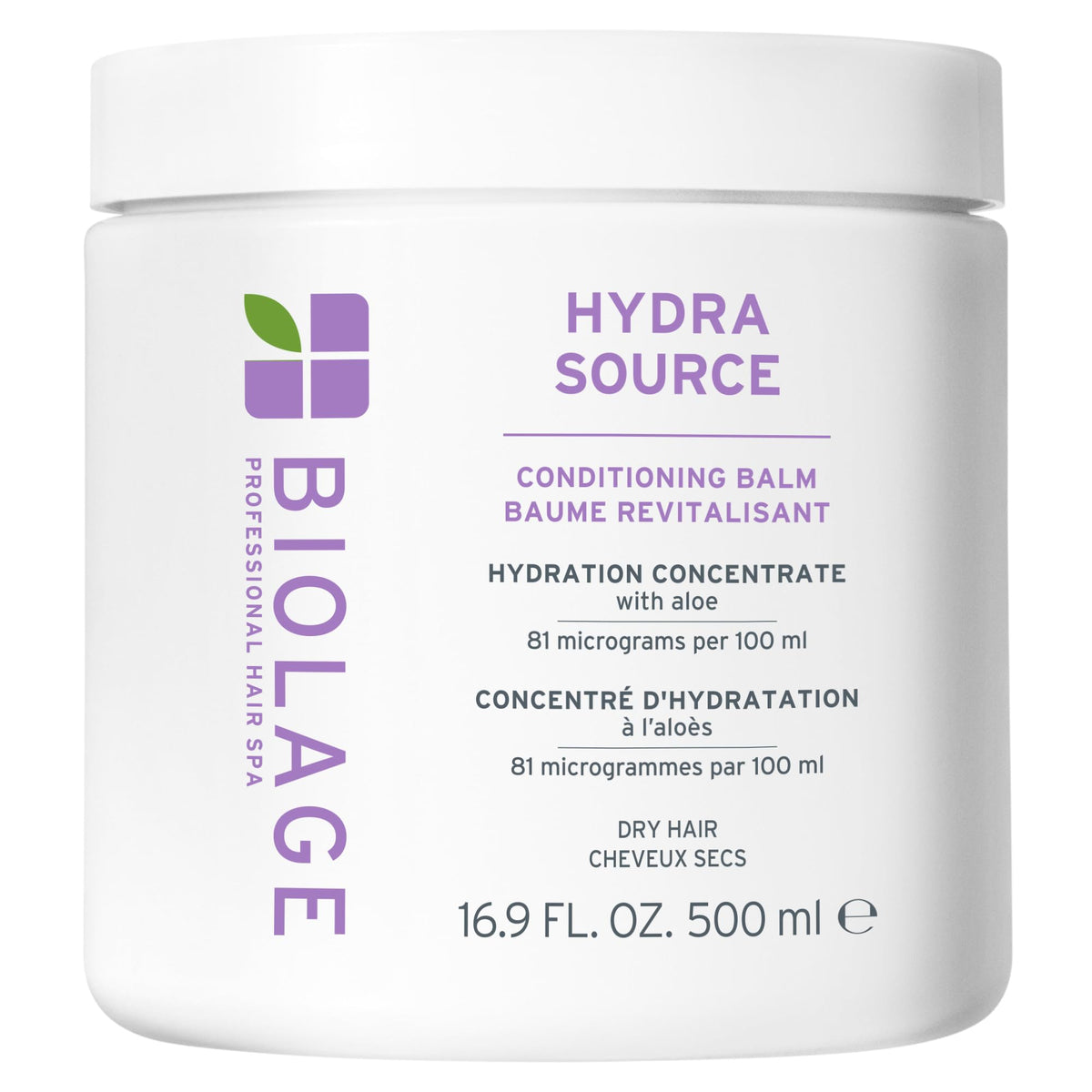 Biolage Hydra Source Conditioning Balm front view 16.9 fl oz