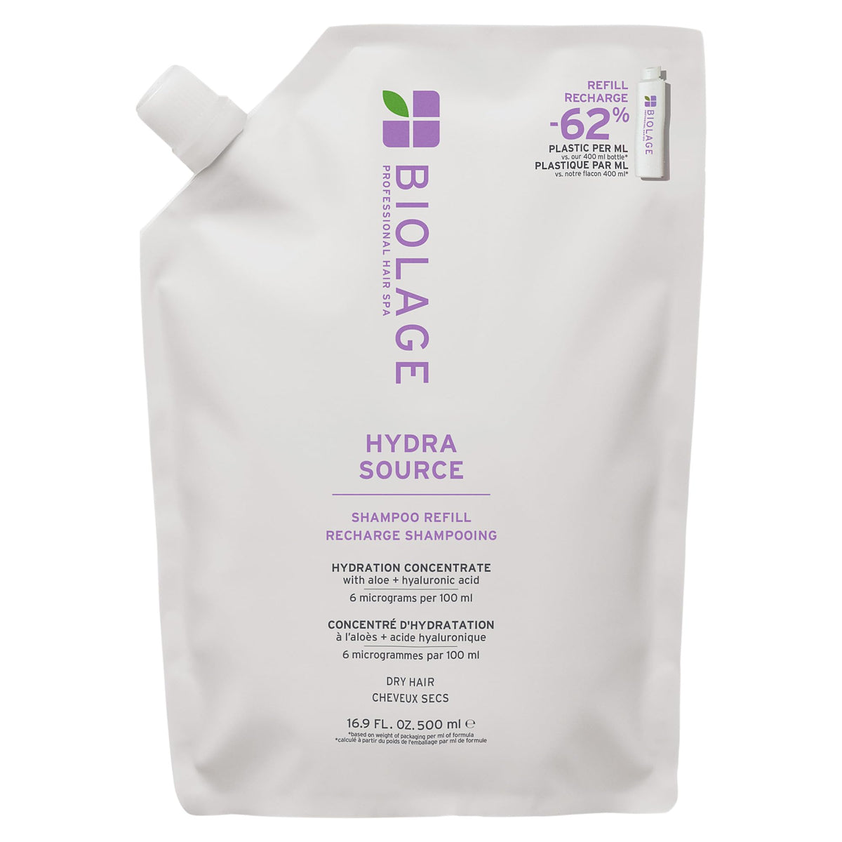 Biolage Hydra Source Shampoo Refill front view 531g
