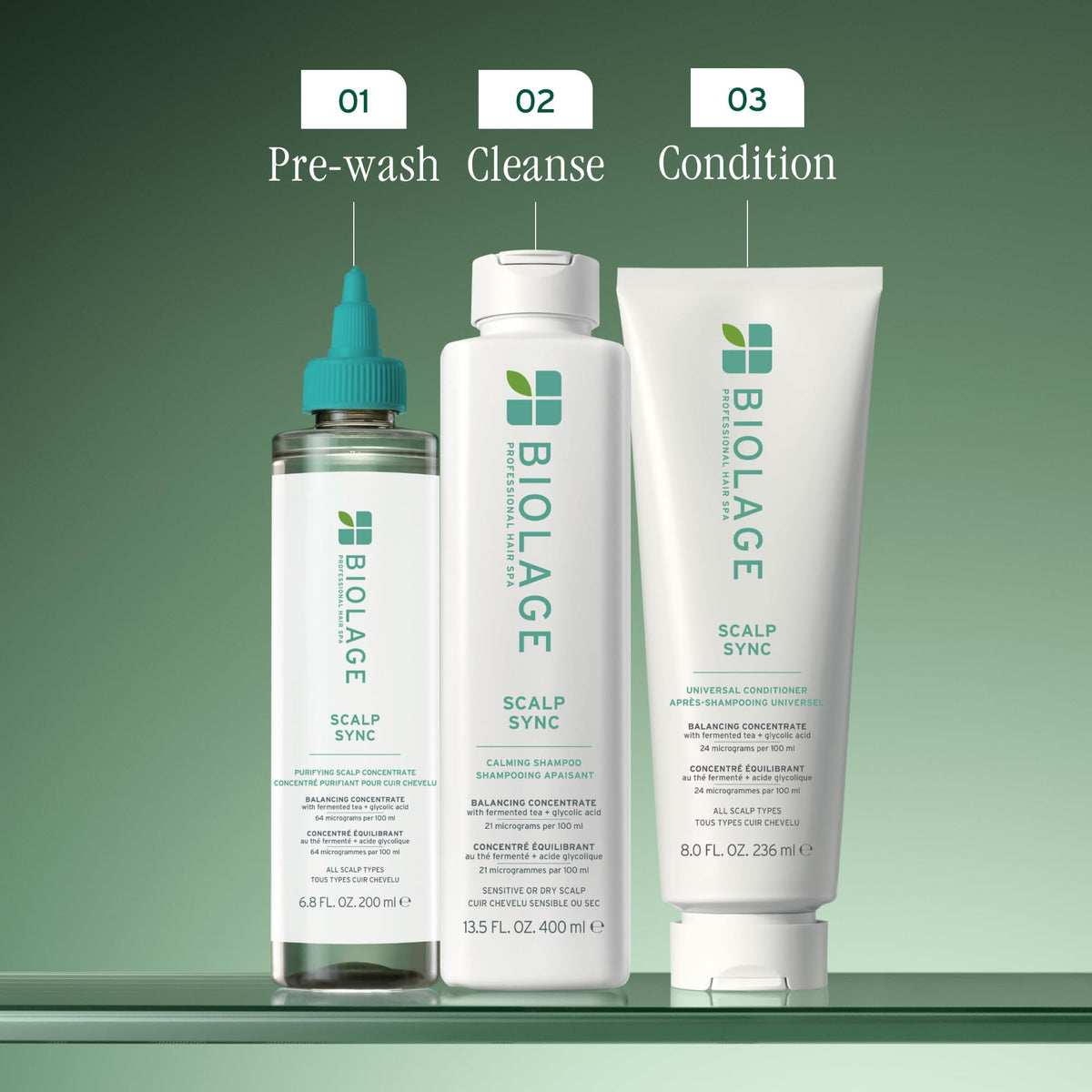 Biolage Scalp Sync Universal Conditioner with other hair care products