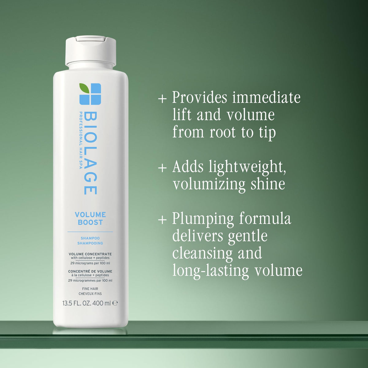 Biolage Volume support Shampoo back label close-up