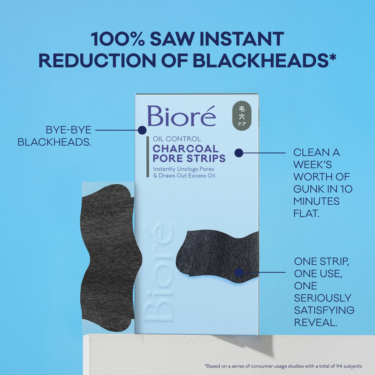 Bioré Charcoal Deep Cleansing Nose Pore Strips side view