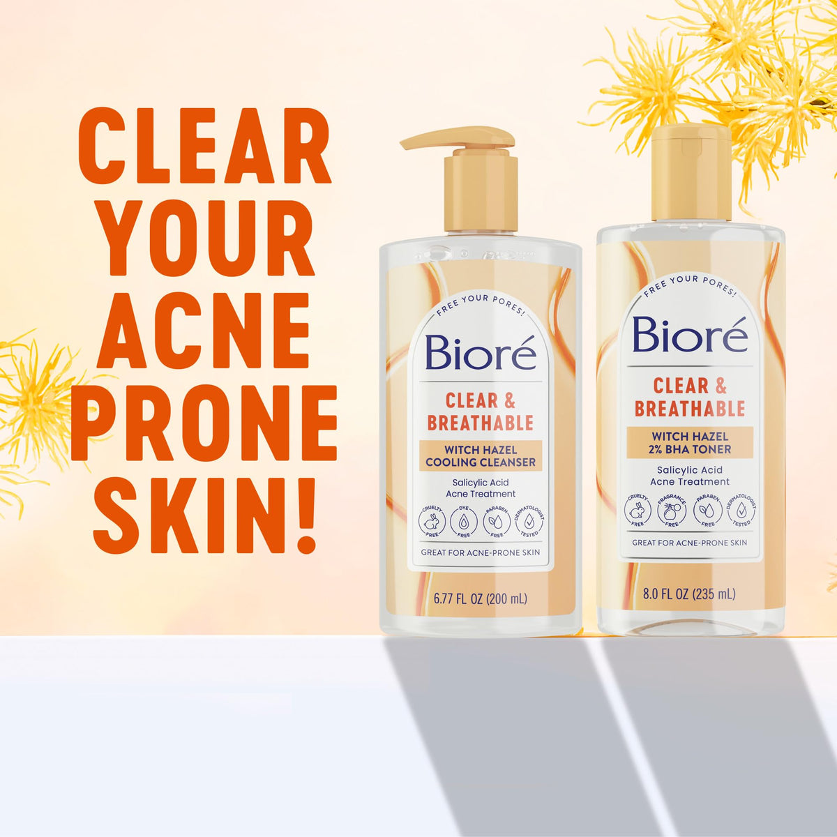 Bioré Cooling Cleanser with Witch Hazel back view