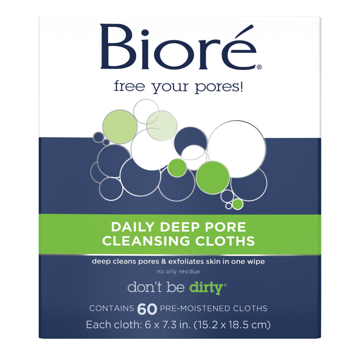 Bioré Daily Make Up Removing Cloths 60 Count packaging front view