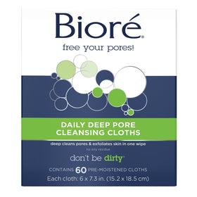 Bioré Daily Make Up Removing Cloths 60 Count packaging front view